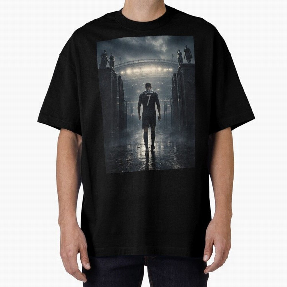 CR7 Entering a Stadium Legend Oversized T-Shirt Bring Supporter Culture to Global Football Passion for FIFA World Cup 2026 Group Stage, Capturing Messi, Neymar and Mbappe, England, Game Day Rituals, Football Legends, Country Pride and the Road to