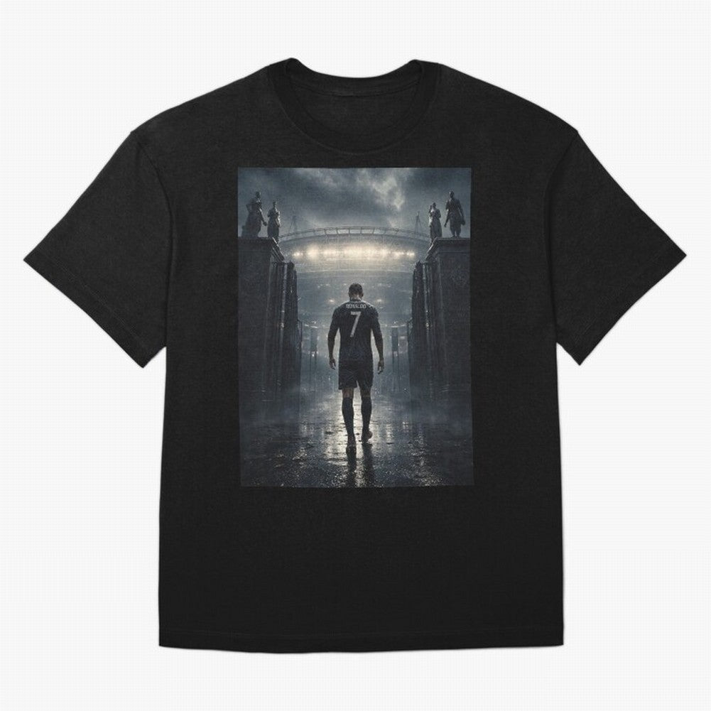 CR7 Entering a Stadium Legend Oversized T-Shirt Bring Supporter Culture to Global Football Passion for FIFA World Cup 2026 Group Stage, Capturing Messi, Neymar and Mbappe, England, Game Day Rituals, Football Legends, Country Pride and the Road to