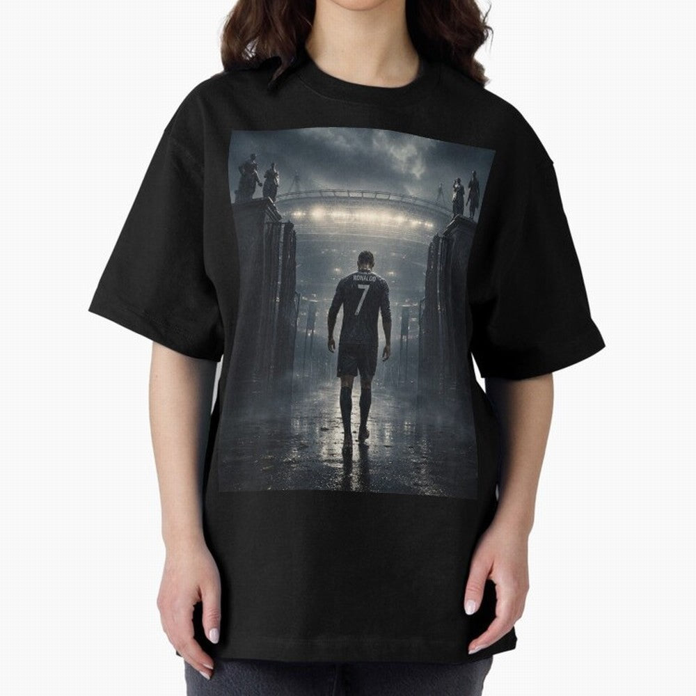 CR7 Entering a Stadium Legend Oversized T-Shirt Bring Supporter Culture to Global Football Passion for FIFA World Cup 2026 Group Stage, Capturing Messi, Neymar and Mbappe, England, Game Day Rituals, Football Legends, Country Pride and the Road to