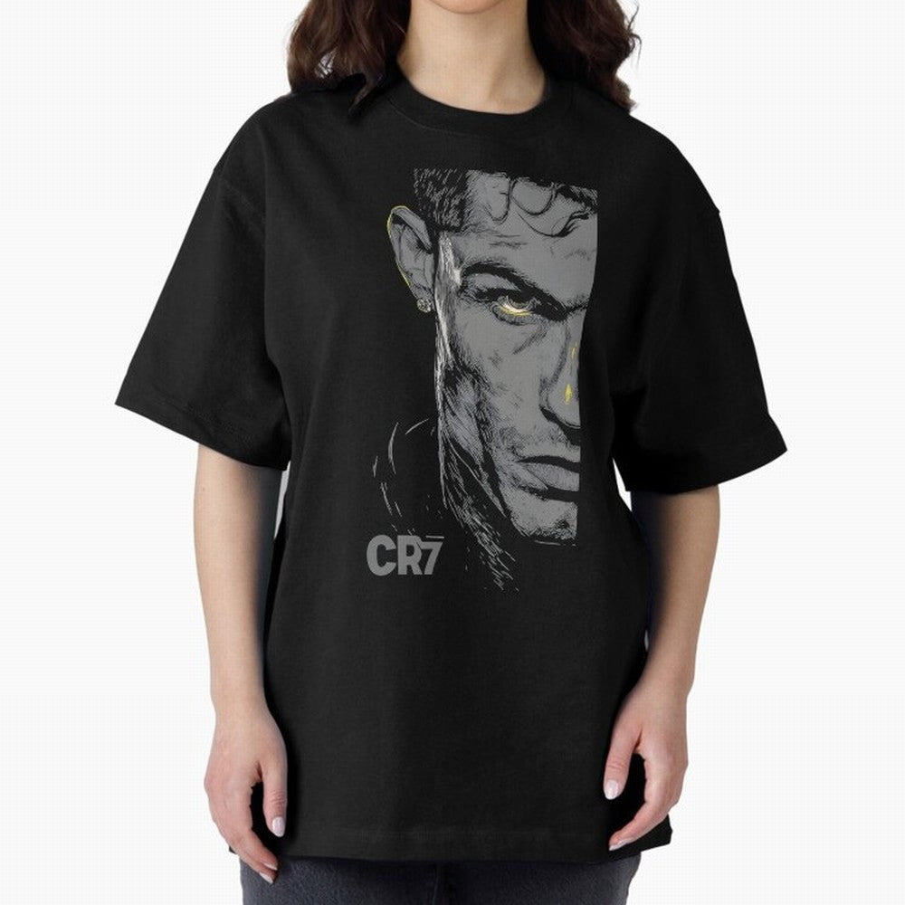 Cristiano Ronaldo Goat 7 Oversized T-Shirt Represent Football Lovers during Global Football Passion for FIFA World Cup 2026 Group Stage, Filled with Haaland, England, Stadium Memories, Football Loyalty, International Chants and Championship