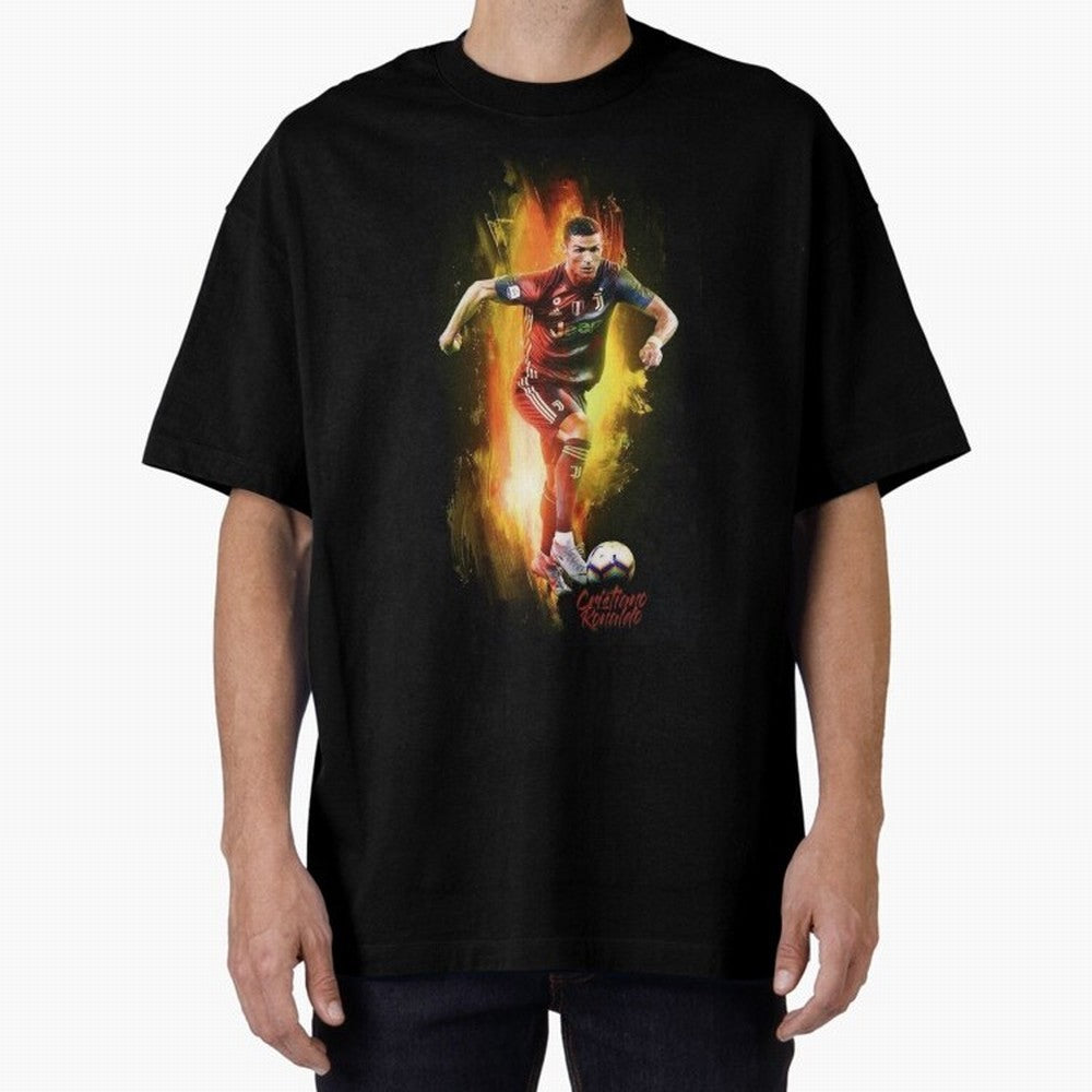 Ronaldo Wallpaper Oversized T-Shirt Make Memories around Match Day Hype around FIFA World Cup 2026 Group Stage, Neymar, Haaland and Cristiano Ronaldo, England, France and Netherlands, Supporter Pride, Iconic Celebrations, Legendary Names and Global