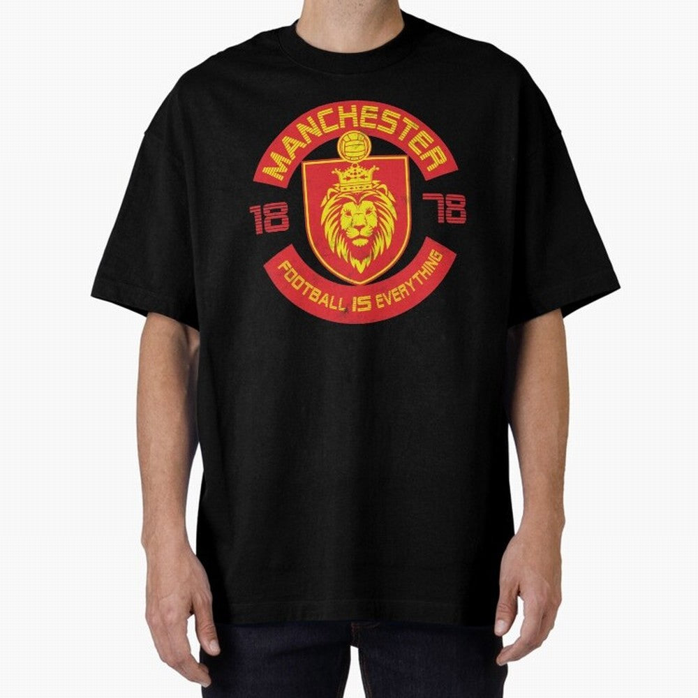 Football Is Everything - Manchester Squad Retro Oversized T-Shirt Join Supporters Worldwide for FIFA World Cup 2026 USA Canada Mexico Connected to Cristiano Ronaldo, Spain and Netherlands Energy, Football Festival Excitement, Trophy Ambitions,