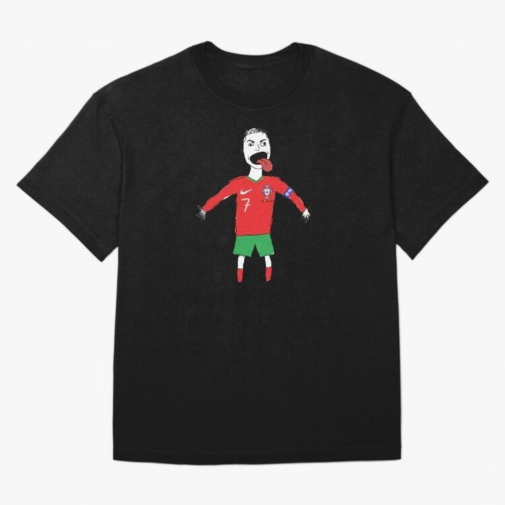 Badly Drawn Ronaldo Oversized T-Shirt Carry the Colors and Pride of Global Football Passion for FIFA World Cup 2026, Connected to Neymar, Haaland and Cristiano Ronaldo, Argentina, Stadium Chants, National Pride, Trophy Dreams and Unforgettable