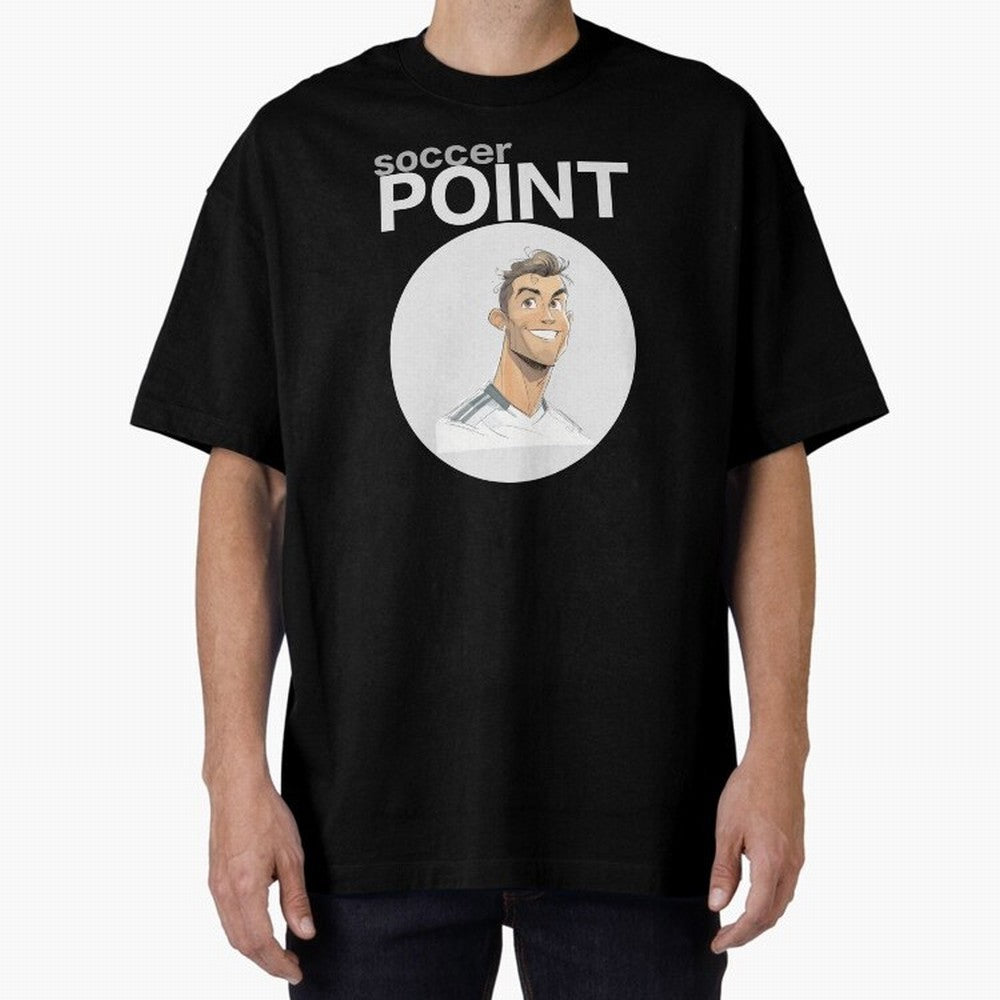 Cristiano Ronaldo POINT Oversized T-Shirt Celebrate National Team Dreams in FIFA World Cup 2026 Group Stage Spirit, Highlighting Argentina and Brazil, Cristiano Ronaldo, Championship Spirit, Famous Goals, Roaring Crowds and International Football