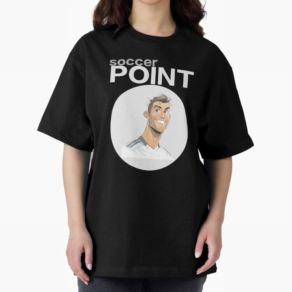 Cristiano Ronaldo POINT Oversized T-Shirt Celebrate National Team Dreams in FIFA World Cup 2026 Group Stage Spirit, Highlighting Argentina and Brazil, Cristiano Ronaldo, Championship Spirit, Famous Goals, Roaring Crowds and International Football