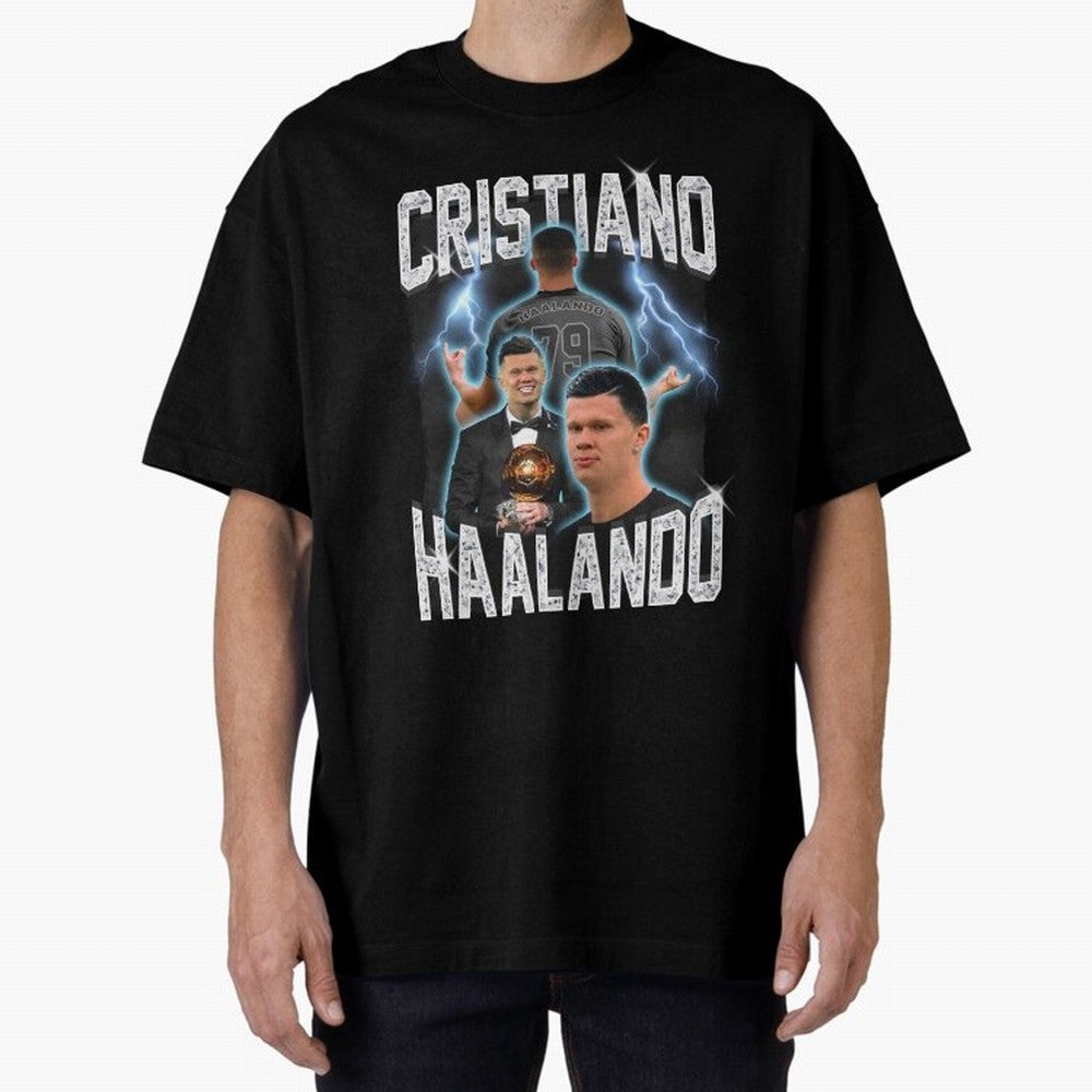 Cristiano Haalando Oversized T-Shirt Bring Match Day Fire to FIFA World Cup 2026 Connected to Haaland, France and Portugal Energy, Fan Favorite Moments, National Team Passion, Big Match Drama and Soccer History; Made for Die Hard Supporters, Soccer