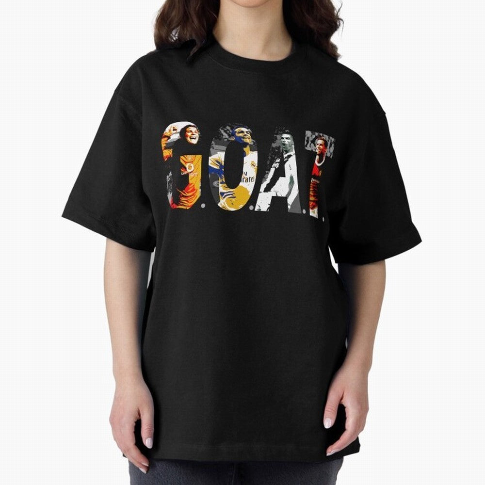 Cristiano Ronaldo, Greatest Football Player of All Time Oversized T-Shirt Turn Up for FIFA World Cup 2026 USA Canada Mexico for Fans of Haaland and Mbappe and Spain, Bringing Supporter Pride, Iconic Celebrations, Legendary Names and Global Match