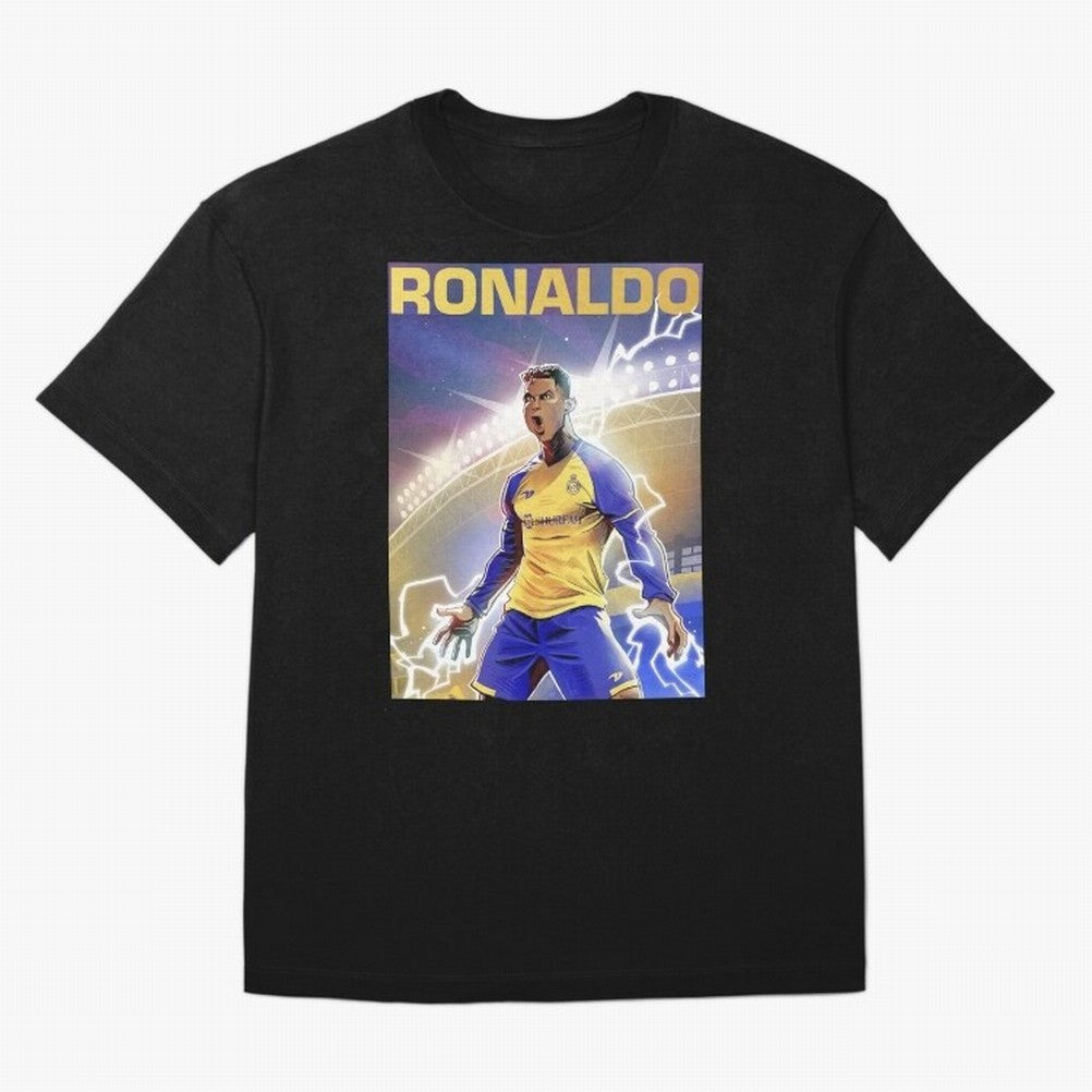 Ronaldo Al-Nassr Football Club - Oversized T-Shirt Feel the Heartbeat of Global Football Passion for FIFA World Cup 2026 Group Stage, Inspired by Messi, France and Portugal, Worldwide Fan Energy, Dramatic Goals, Stadium Lights and Championship