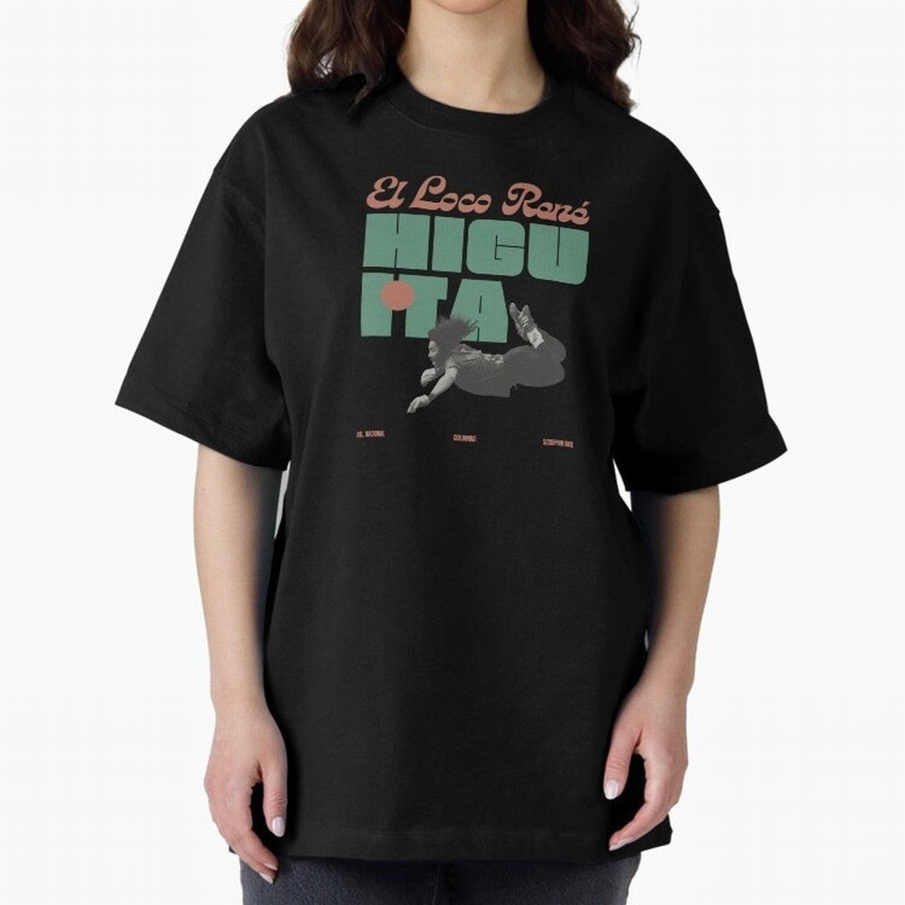 Rene Higuita Minimalist Oversized T-Shirt Capture FIFA World Cup 2026 Group Stage Connected to Neymar, Brazil, Portugal and Argentina Energy, Match Day Excitement, Supporter Culture, Golden Goals and Global Football Passion; Made for Die Hard