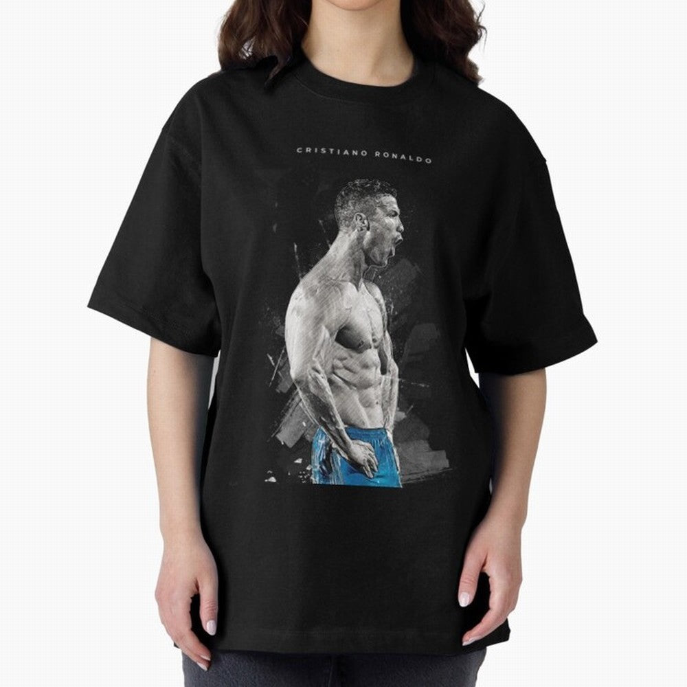 Cristiano Ronaldo Cristiano Ronaldo Oversized T-Shirt Mark Match Day Hype around FIFA World Cup 2026 USA Canada Mexico, Messi, Argentina and Brazil, Football Passion, Legendary Performances, Festival Vibes and Supporter Community; Built for