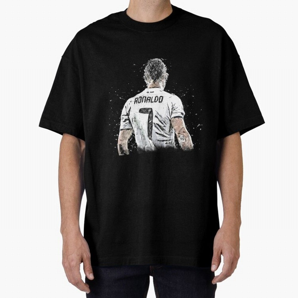 Cristiano ronaldo back Oversized T-Shirt Show Your Love for FIFA World Cup 2026 Spirit, with Germany, Messi, CR7 and Mbappe, Match Day Excitement, Supporter Culture, Golden Goals and Global Football Passion; Ideal for Passionate Fans Who Love