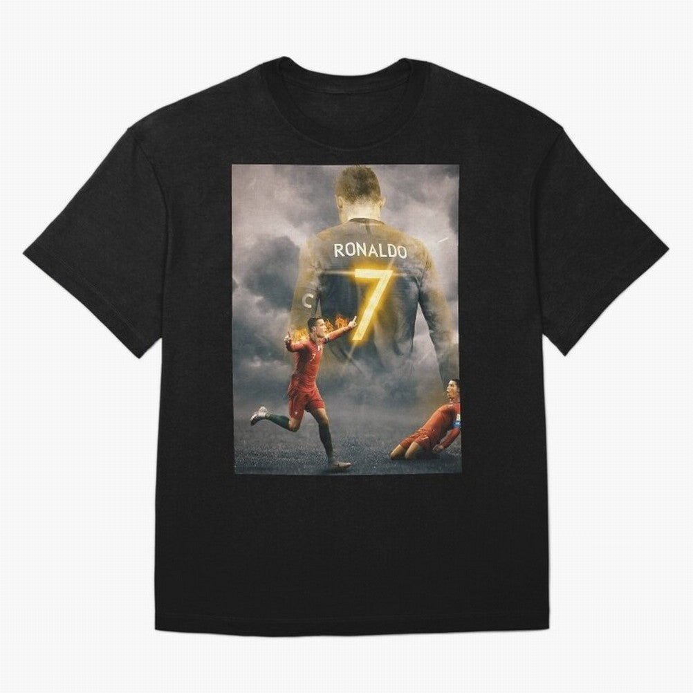 Aesthetic ronaldo poster Oversized T-Shirt Relive the Noise and Pride of the FIFA World Cup 2026 Journey through Cristiano Ronaldo, Haaland and CR7 Highlights, France and Portugal Pride, Goal Celebration Energy, Supporter Heritage, Football Icons