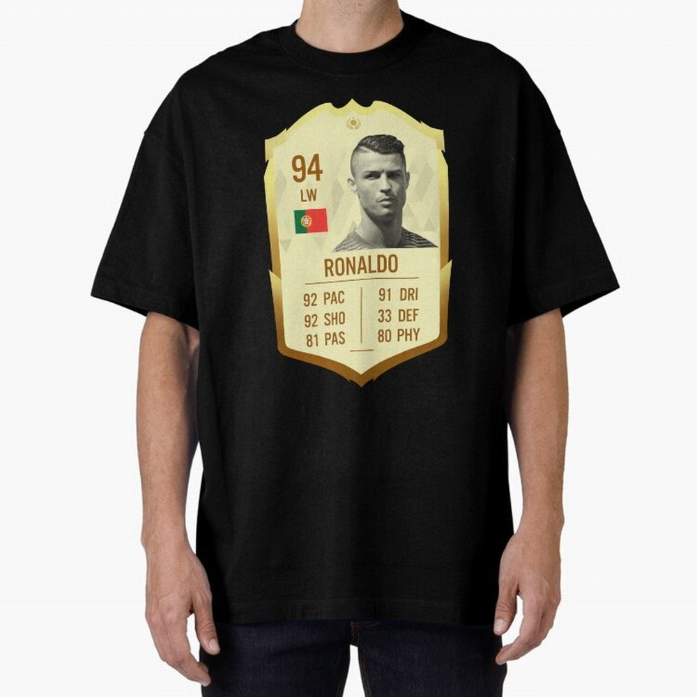 Cristiano Ronaldo Ultimate Card Oversized T-Shirt Experience FIFA World Cup 2026 with Neymar, Portugal, Spain and Germany Energy, Game Day Rituals, Football Legends, Country Pride and the Road to the Final; Ideal for Football Dads, Football Moms,