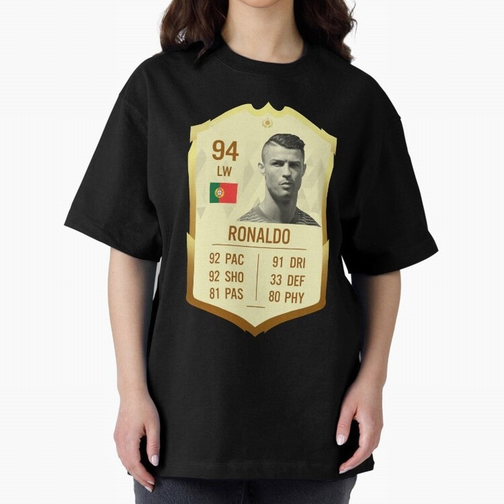 Cristiano Ronaldo Ultimate Card Oversized T-Shirt Experience FIFA World Cup 2026 with Neymar, Portugal, Spain and Germany Energy, Game Day Rituals, Football Legends, Country Pride and the Road to the Final; Ideal for Football Dads, Football Moms,