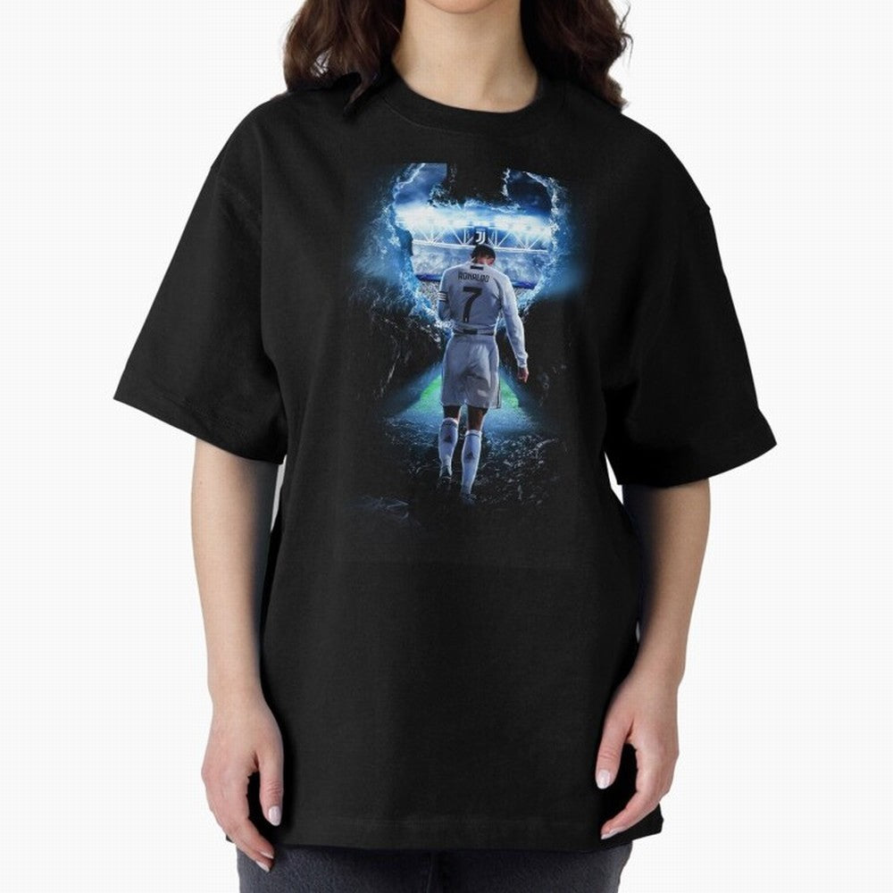 Football player Oversized T-Shirt Enjoy the Biggest Football Party of FIFA World Cup 2026 for Fans of CR7 and France and Portugal, Bringing Supporter Pride, Iconic Celebrations, Legendary Names and Global Match Day Energy; Great for Supporters Who