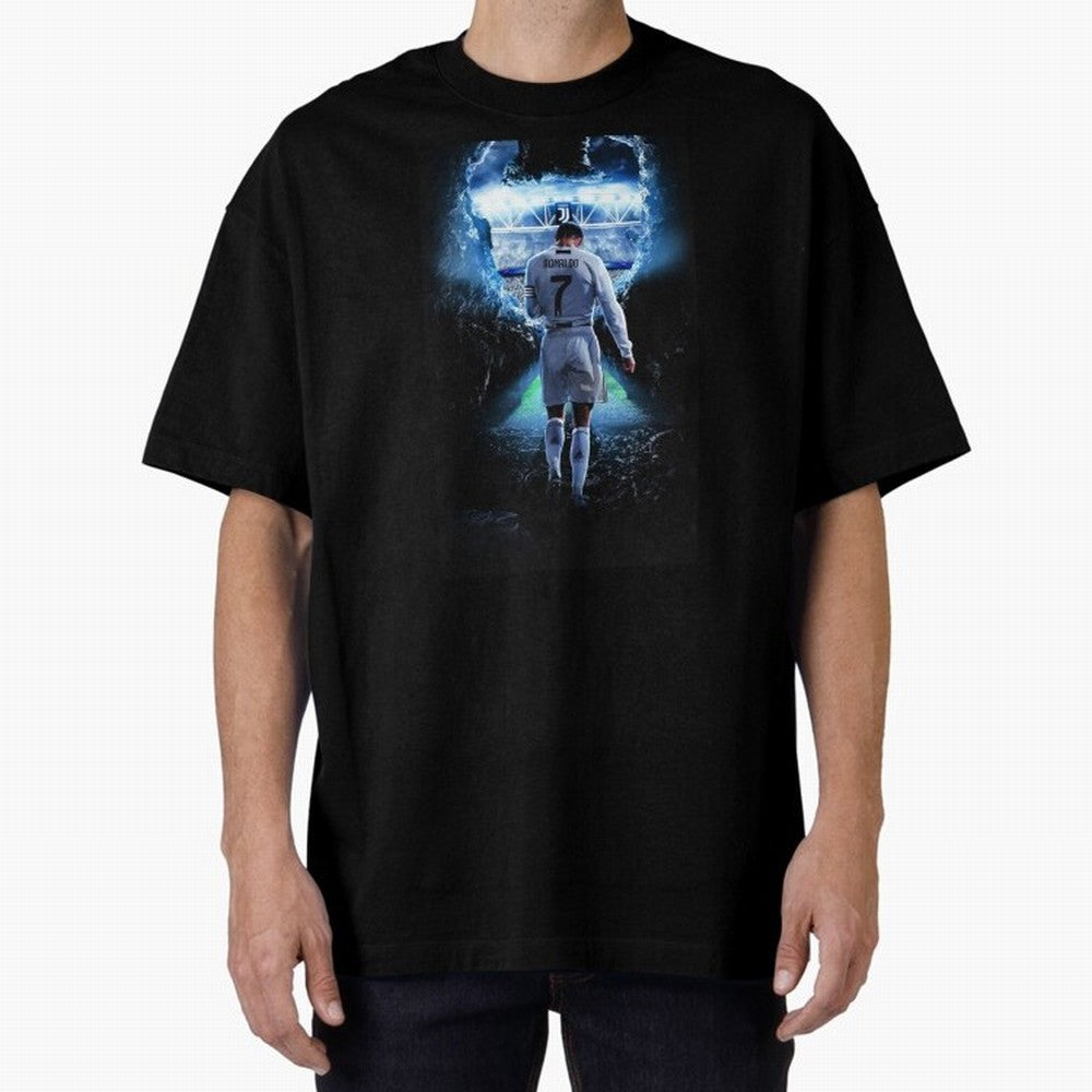 Football player Oversized T-Shirt Enjoy the Biggest Football Party of FIFA World Cup 2026 for Fans of CR7 and France and Portugal, Bringing Supporter Pride, Iconic Celebrations, Legendary Names and Global Match Day Energy; Great for Supporters Who
