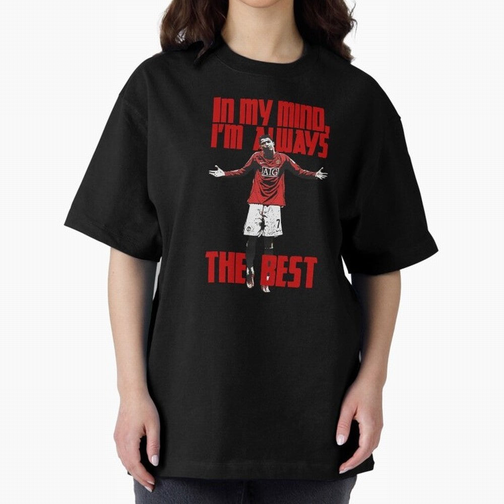 Cristiano Ronaldo Vintage - In My Mind I'm Always THE BEST Oversized T-Shirt Carry the Colors and Pride of Global Football Passion for FIFA World Cup 2026 USA Canada Mexico, Capturing Mbappe, Argentina, Fan Favorite Moments, National Team Passion,