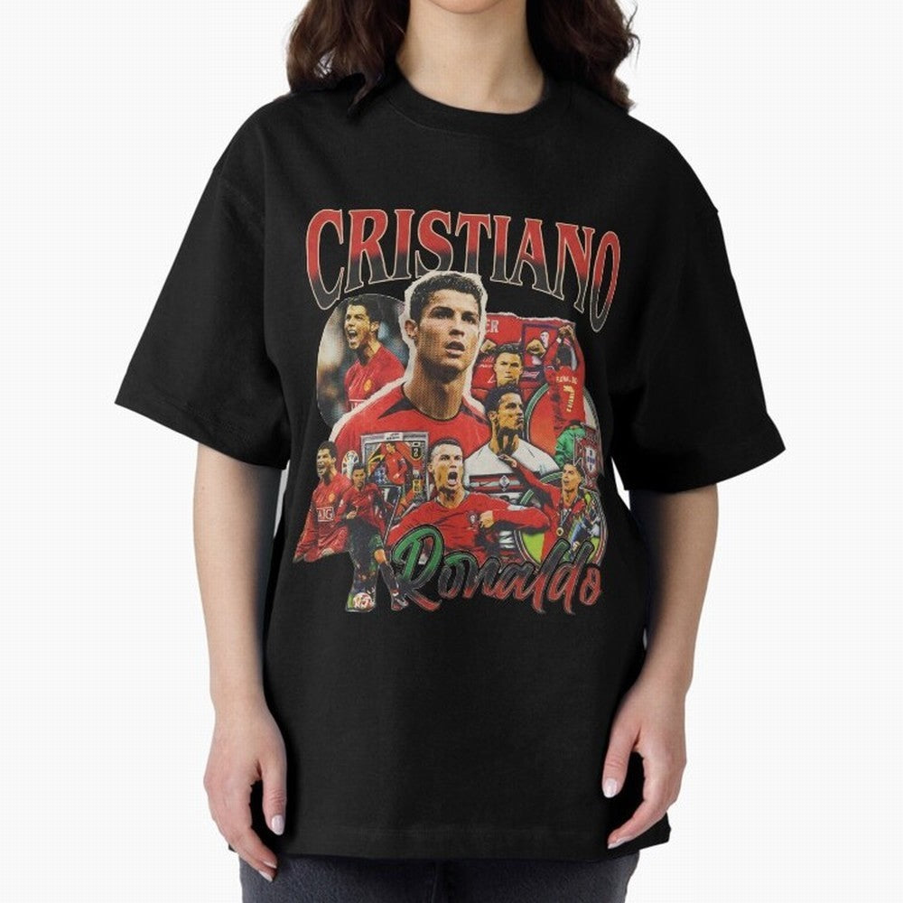 Retro Cristiano Ronaldo Oversized T-Shirt Bring Stadium Energy to Global Football Passion for FIFA World Cup 2026, Featuring Messi, Neymar and Mbappe, Brazil, Classic Soccer Heritage, Championship Pressure, Fan Loyalty and International Pride;