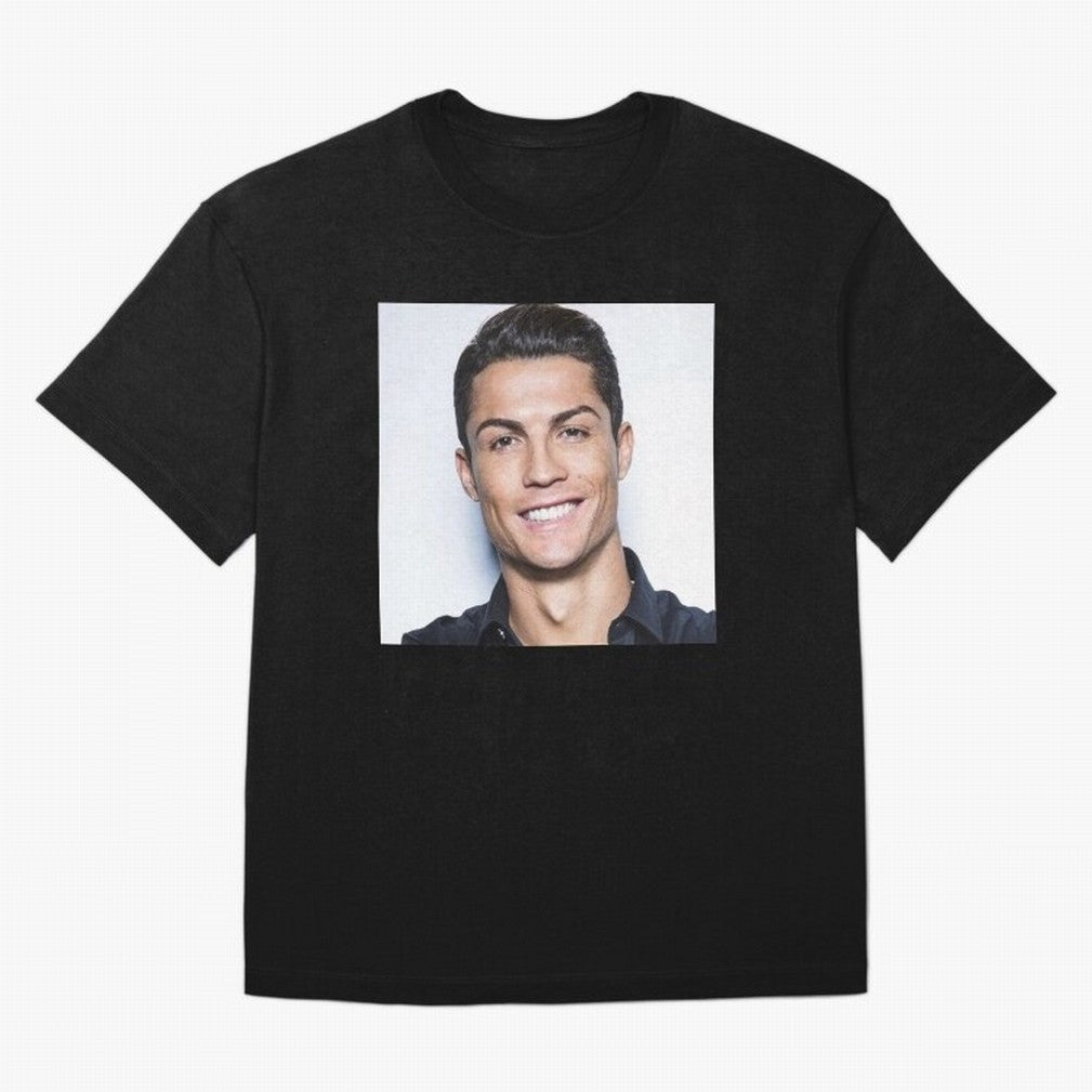 Cristiano Ronaldo Poster Oversized T-Shirt Celebrate Soccer Greatness during Global Football Passion for FIFA World Cup 2026 USA Canada Mexico, Inspired by Cristiano Ronaldo, Spain and Netherlands, Sports Nostalgia, International Competition,