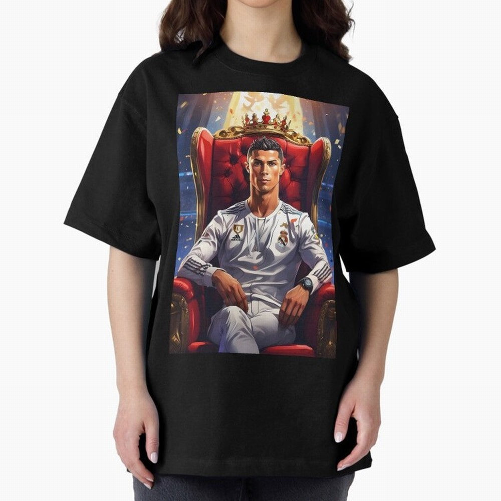 King Cristiano Ronaldo Oversized T-Shirt Relive Legendary Nights from FIFA World Cup 2026 Group Stage Spirit, Centered on France and Portugal, Haaland and Mbappe, Supporter Pride, Iconic Celebrations, Legendary Names and Global Match Day Energy;