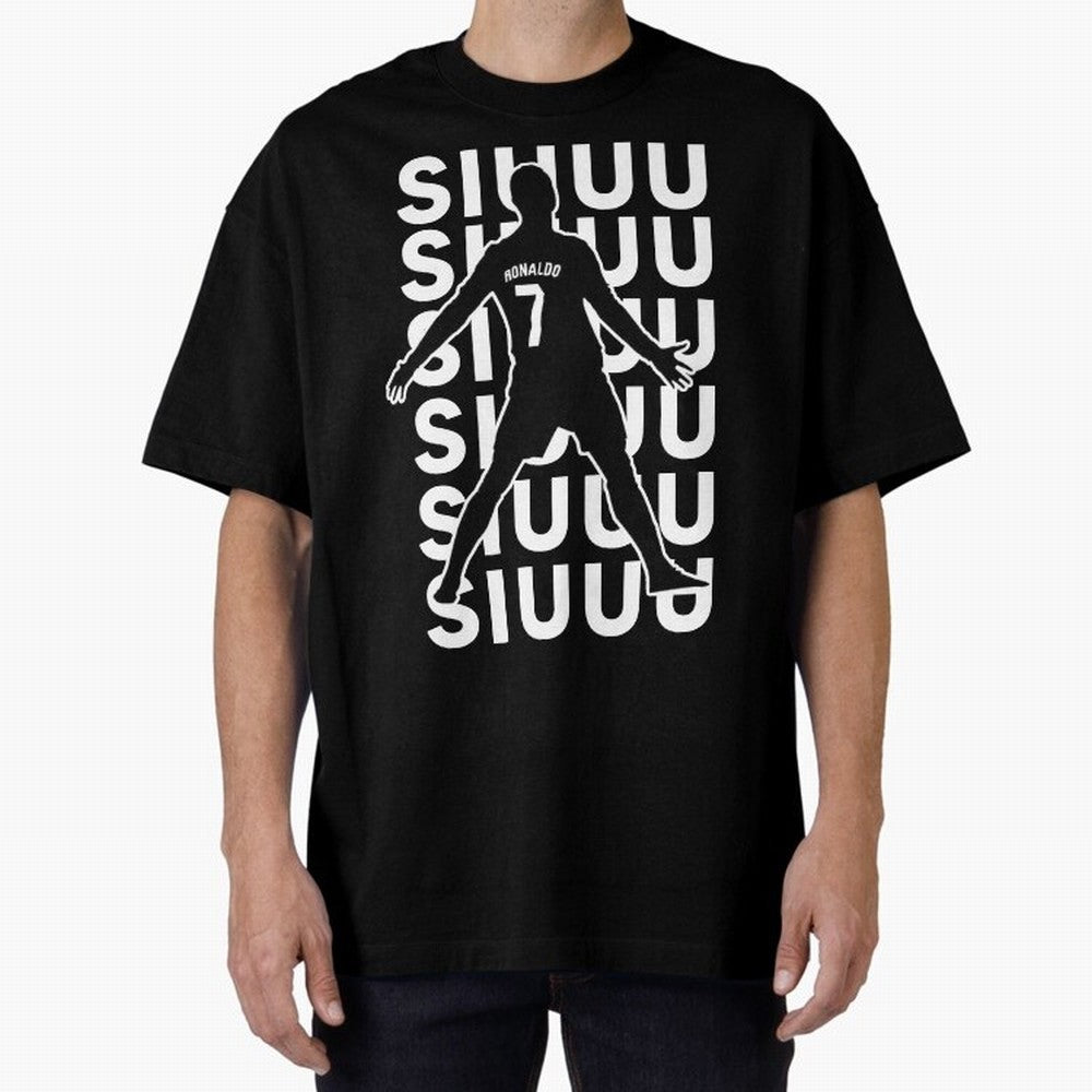 siuuu ronaldo Cristiano CR7 memes MUFC Oversized T-Shirt Feel the Heartbeat of FIFA World Cup 2026 Group Stage Spirit, Highlighting Argentina and Brazil, CR7, Sports Nostalgia, International Competition, Famous Players and Unforgettable Victories;