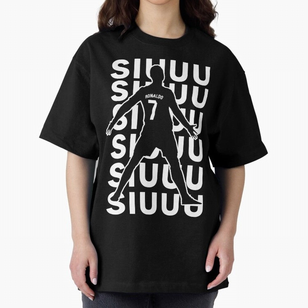 siuuu ronaldo Cristiano CR7 memes MUFC Oversized T-Shirt Feel the Heartbeat of FIFA World Cup 2026 Group Stage Spirit, Highlighting Argentina and Brazil, CR7, Sports Nostalgia, International Competition, Famous Players and Unforgettable Victories;
