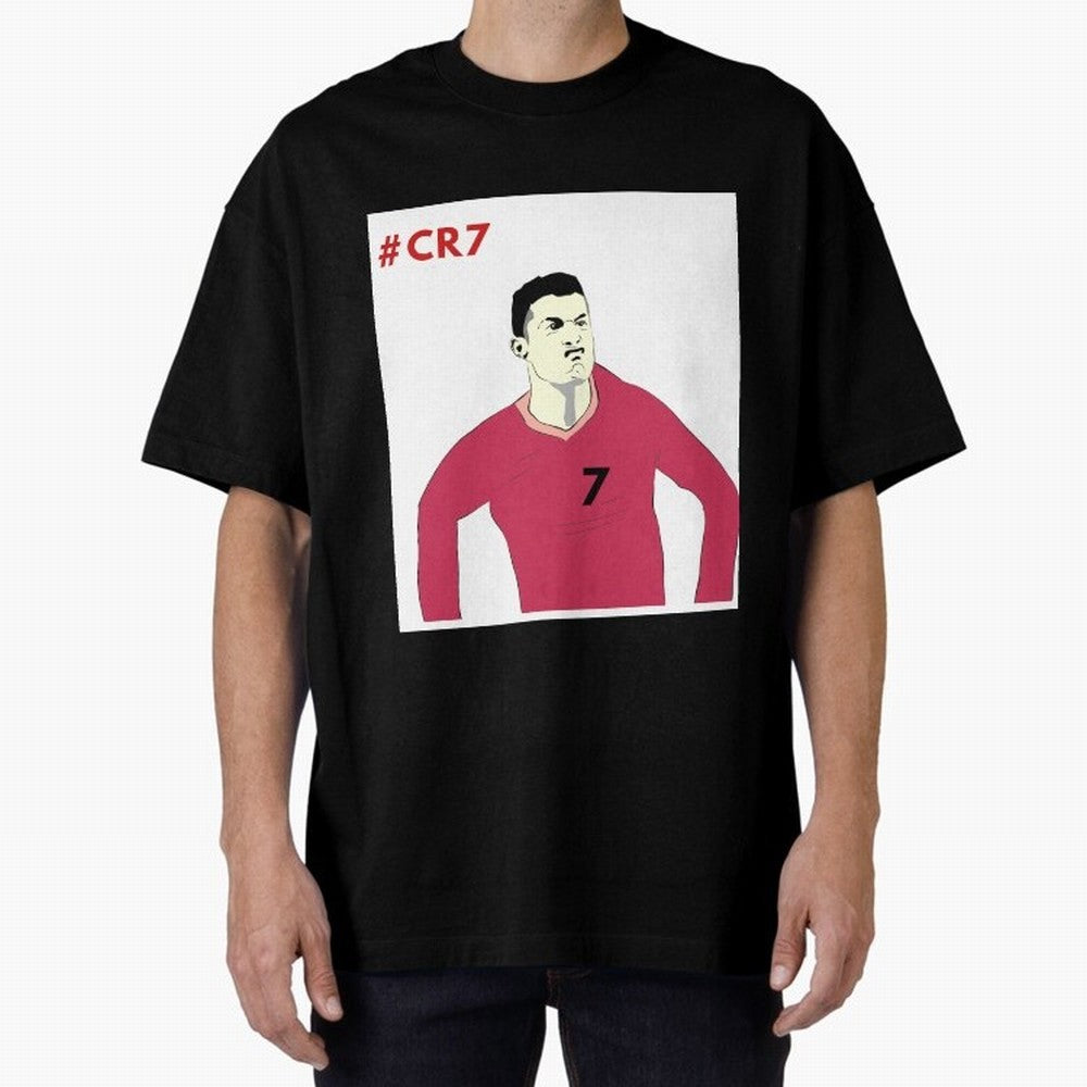 Cristiano ronaldo Oversized T-Shirt Honor the Football Icons of FIFA World Cup 2026 Group Stage Spirit, Highlighting France and Portugal, Messi, CR7 and Mbappe, Classic Soccer Heritage, Championship Pressure, Fan Loyalty and International Pride;
