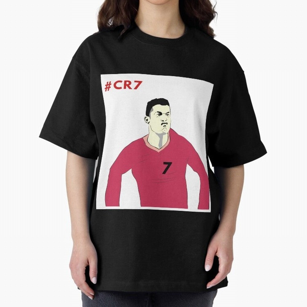 Cristiano ronaldo Oversized T-Shirt Honor the Football Icons of FIFA World Cup 2026 Group Stage Spirit, Highlighting France and Portugal, Messi, CR7 and Mbappe, Classic Soccer Heritage, Championship Pressure, Fan Loyalty and International Pride;