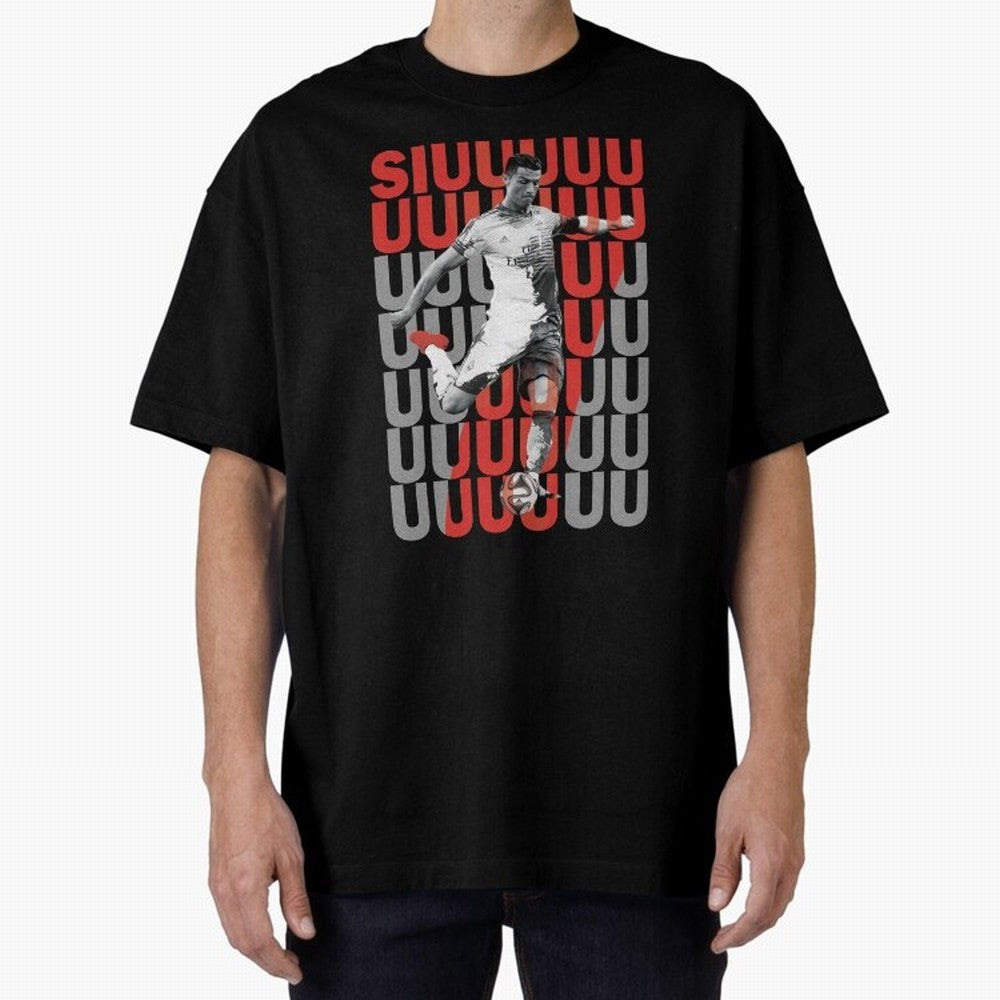 Siuuuuuu Cristiano Ronaldo Oversized T-Shirt Relive Legendary Nights from FIFA World Cup 2026 Group Stage Spirit, Centered on Brazil, Portugal and Argentina, Messi and Cristiano Ronaldo, Championship Spirit, Famous Goals, Roaring Crowds and