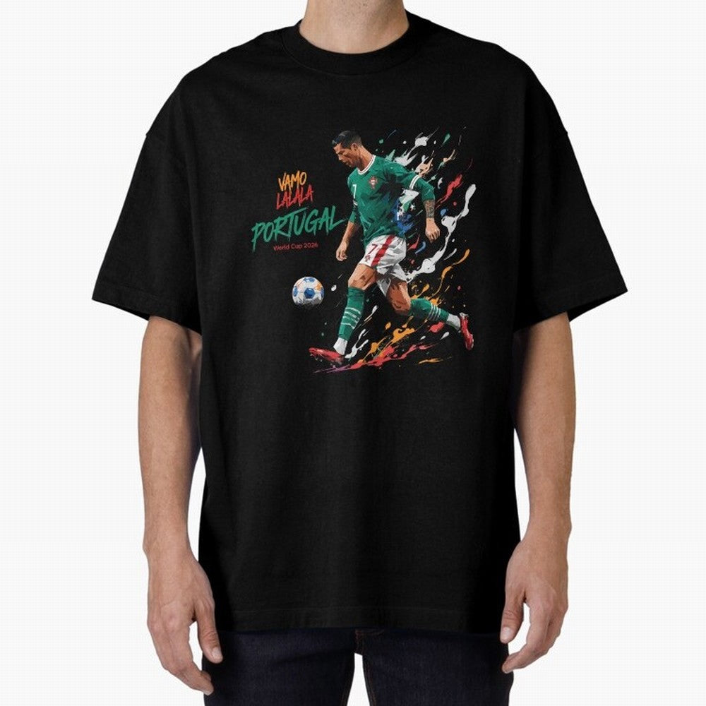 Portugal CR7 Fan World Cup 26 Oversized T-Shirt Celebrate the Stars of FIFA World Cup 2026 Group Stage Spirit, Driven by Netherlands, CR7, Tournament Hype, Historic Matchups, Family Viewing Parties and Global Sports Pride; Great for Supporters Who