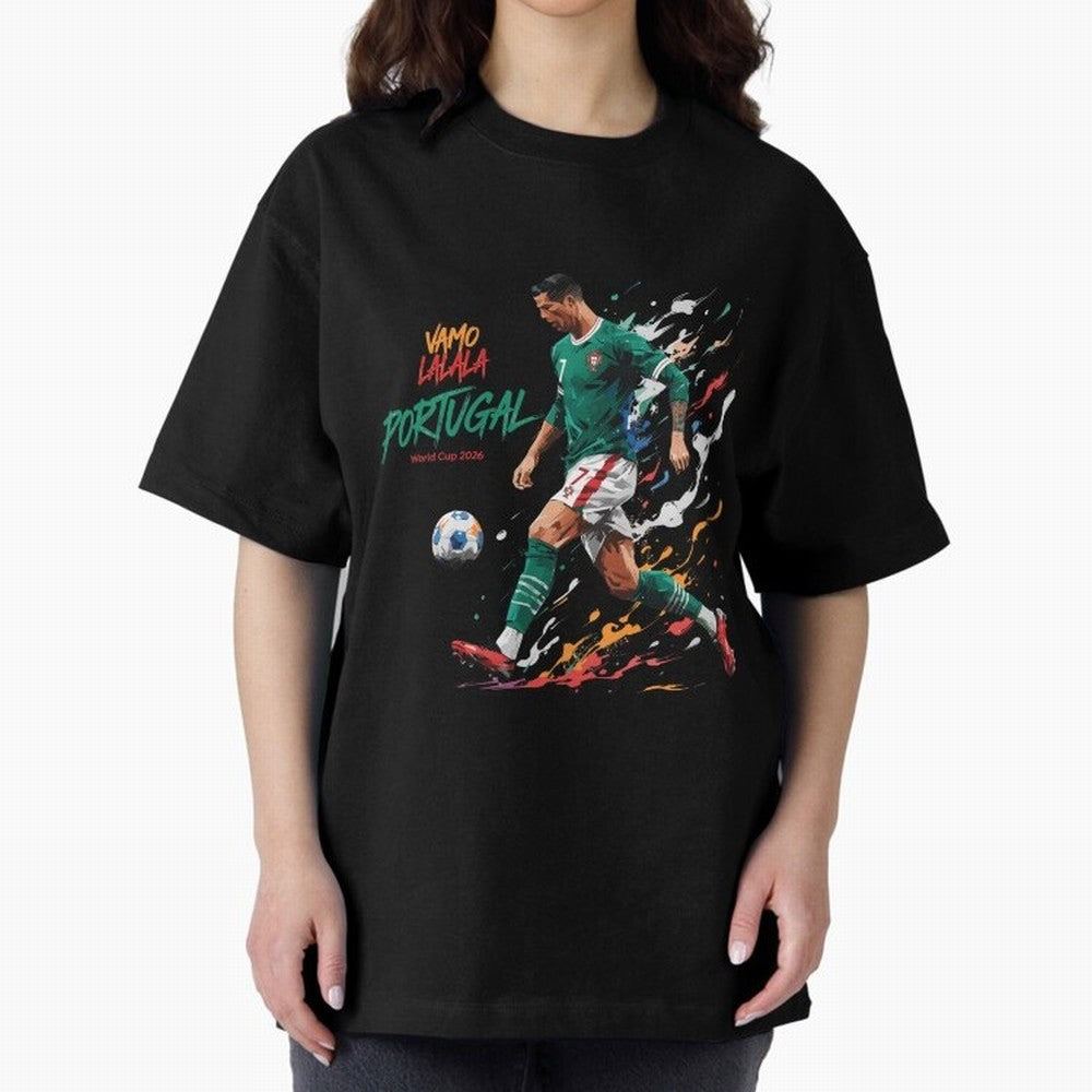 Portugal CR7 Fan World Cup 26 Oversized T-Shirt Celebrate the Stars of FIFA World Cup 2026 Group Stage Spirit, Driven by Netherlands, CR7, Tournament Hype, Historic Matchups, Family Viewing Parties and Global Sports Pride; Great for Supporters Who