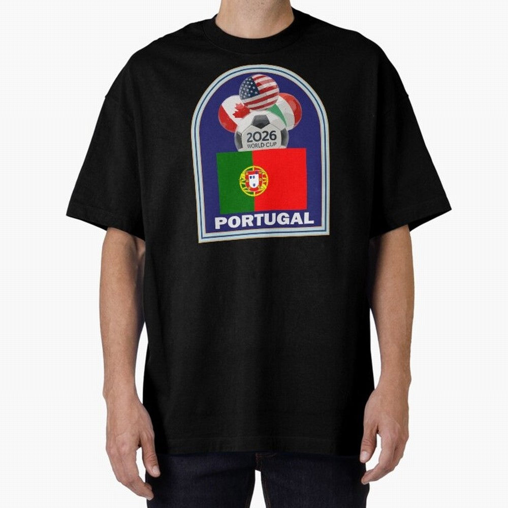 Portugal 2026 Soccer T-shirt Oversized T-Shirt Show Championship Spirit for Global Football Passion for FIFA World Cup 2026, Celebrating Haaland, Argentina, France and Brazil, Classic Soccer Heritage, Championship Pressure, Fan Loyalty and