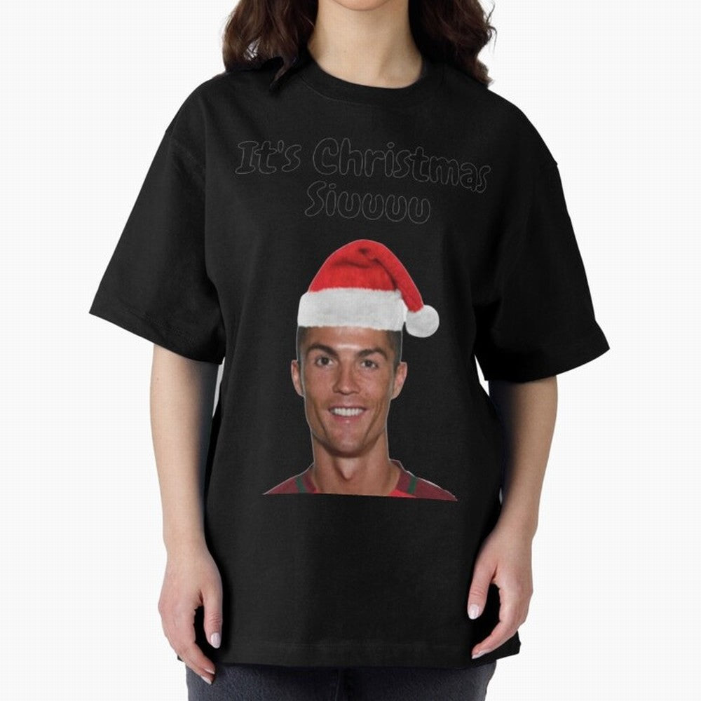 Cristiano Ronaldo Siuuu Funny Christmas Sweater Oversized T-Shirt Celebrate the Biggest Stage of FIFA World Cup 2026 Group Stage for Fans of Messi, CR7 and Mbappe and France and Portugal, Bringing Champion Mindset, Group Stage Buzz, Knockout