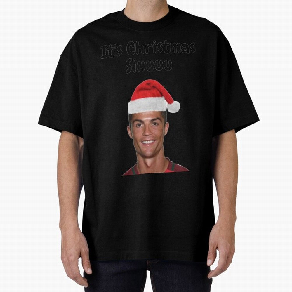 Cristiano Ronaldo Siuuu Funny Christmas Sweater Oversized T-Shirt Celebrate the Biggest Stage of FIFA World Cup 2026 Group Stage for Fans of Messi, CR7 and Mbappe and France and Portugal, Bringing Champion Mindset, Group Stage Buzz, Knockout