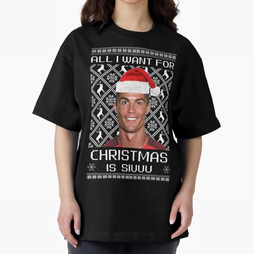 cristiano ronaldo siuuu christmas sweater Oversized T-Shirt Turn Football Passion into FIFA World Cup 2026 Spirit, Centered on Argentina, France and Brazil, Neymar, Global Supporter Spirit, Legendary Goals, National Colors and Tournament