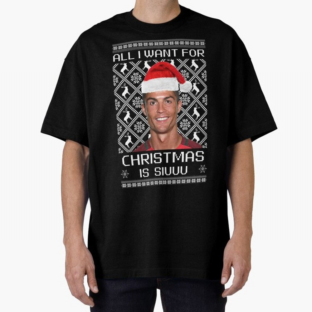 cristiano ronaldo siuuu christmas sweater Oversized T-Shirt Turn Football Passion into FIFA World Cup 2026 Spirit, Centered on Argentina, France and Brazil, Neymar, Global Supporter Spirit, Legendary Goals, National Colors and Tournament