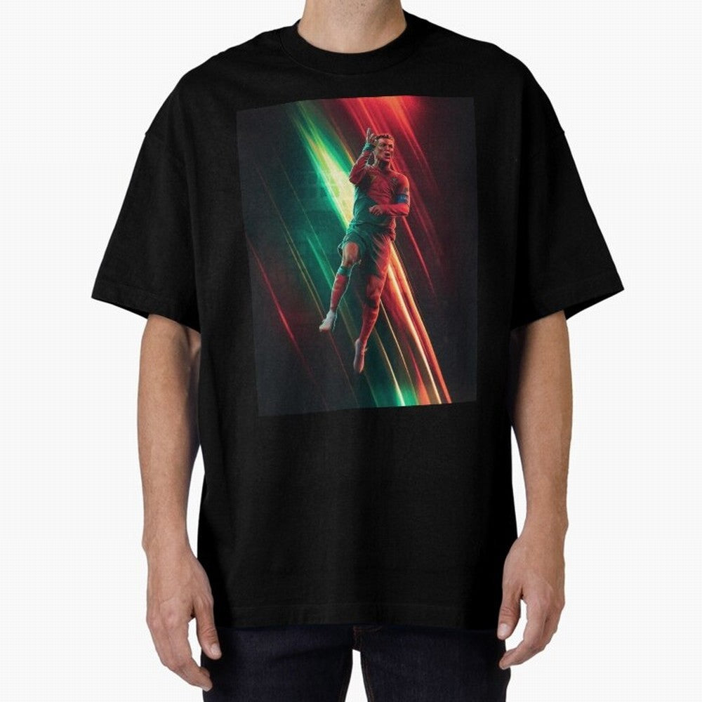 Cristiano Ronaldo Oversized T-Shirt Celebrate National Team Dreams in FIFA World Cup 2026 USA Canada Mexico for Fans of Messi, Neymar and Mbappe and Brazil, Portugal and Argentina, Bringing Sports Nostalgia, International Competition, Famous