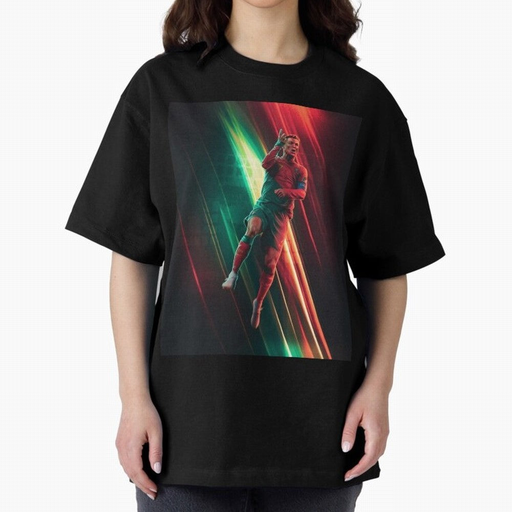 Cristiano Ronaldo Oversized T-Shirt Celebrate National Team Dreams in FIFA World Cup 2026 USA Canada Mexico for Fans of Messi, Neymar and Mbappe and Brazil, Portugal and Argentina, Bringing Sports Nostalgia, International Competition, Famous