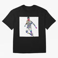 Cristiano Ronaldo art design. Cristiano Ronaldo sketch art Oversized T-Shirt Make Memories around Global Football Passion for FIFA World Cup 2026 USA Canada Mexico, Centered on Mbappe, Portugal, Vintage Soccer Flavor, Modern Football Stars,