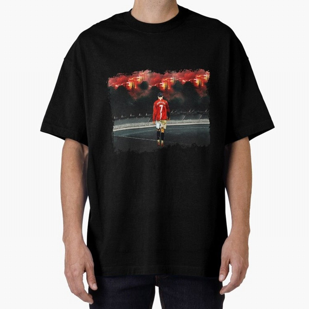 Cristiano Ronaldo 8K Oversized T-Shirt Celebrate the Biggest Stage of Match Day Hype around FIFA World Cup 2026, Messi, CR7 and Mbappe, France and Portugal, Tournament Hype, Historic Matchups, Family Viewing Parties and Global Sports Pride; Created