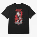 Cristiano Ronaldo CR7 Geometric Vector Portrait Oversized T-Shirt Bring Legendary Rivalry Energy to FIFA World Cup 2026 for Fans of Messi and France and Portugal, Bringing Global Supporter Spirit, Legendary Goals, National Colors and Tournament