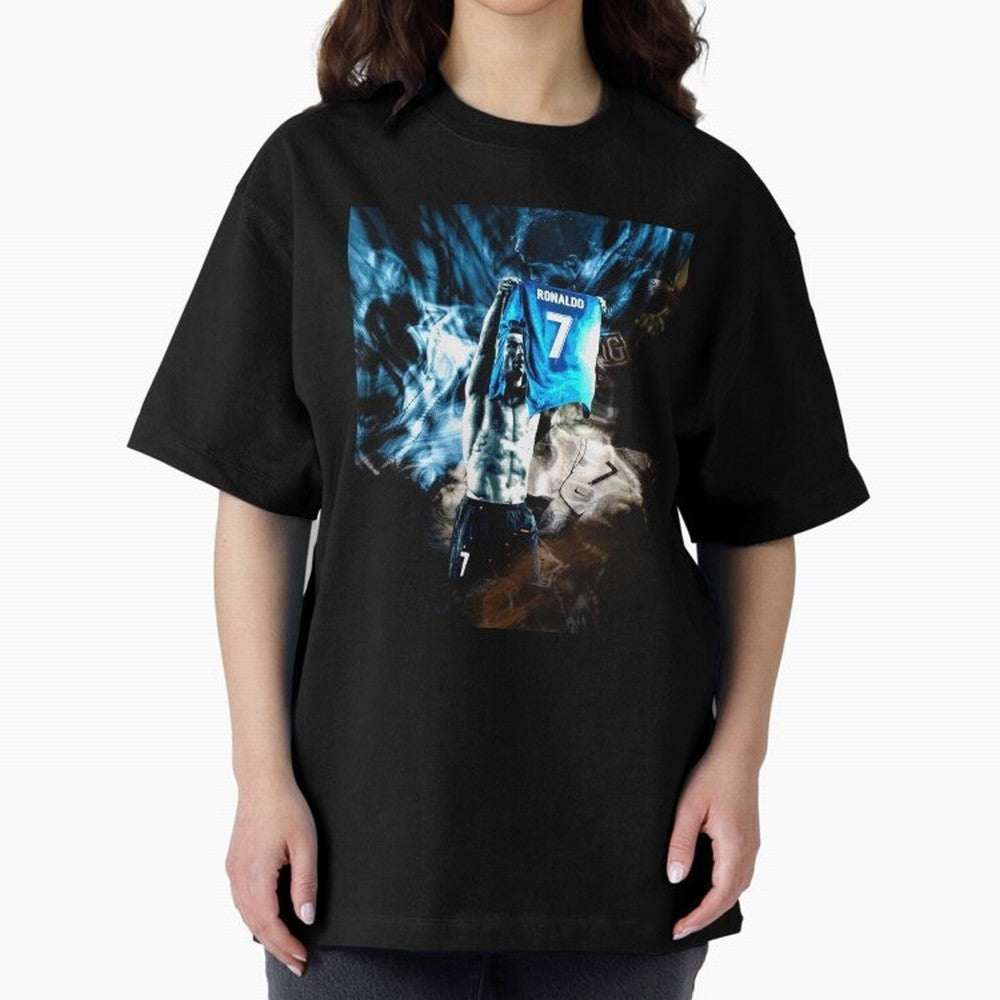 Cristiano Ronaldo Graphic Oversized T-Shirt Share the Excitement of Global Football Passion for FIFA World Cup 2026, with Neymar, Spain and Netherlands, Football Festival Excitement, Trophy Ambitions, Country Rivalries and Star Player Buzz; Ideal