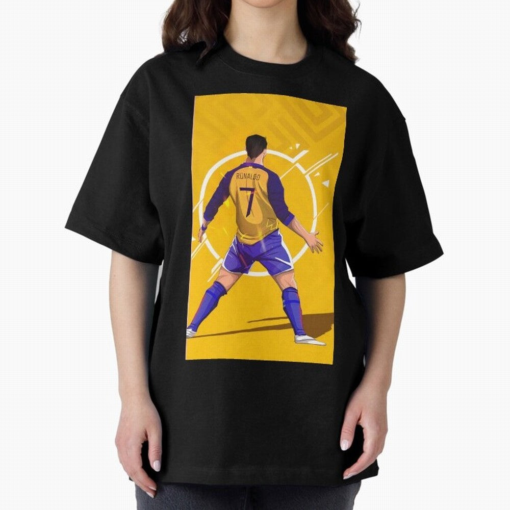 Cristiano Ronaldo Oversized T-Shirt Relive the Noise and Pride of FIFA World Cup 2026 for Fans of Messi and Cristiano Ronaldo and Argentina and Brazil, Bringing Vintage Soccer Flavor, Modern Football Stars, National Flags and Final Night Emotion;