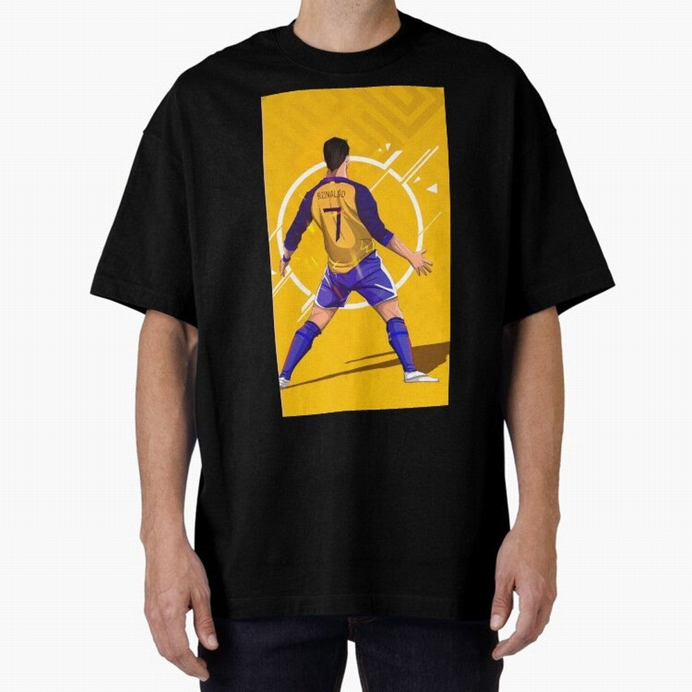 Cristiano Ronaldo Oversized T-Shirt Relive the Noise and Pride of FIFA World Cup 2026 for Fans of Messi and Cristiano Ronaldo and Argentina and Brazil, Bringing Vintage Soccer Flavor, Modern Football Stars, National Flags and Final Night Emotion;