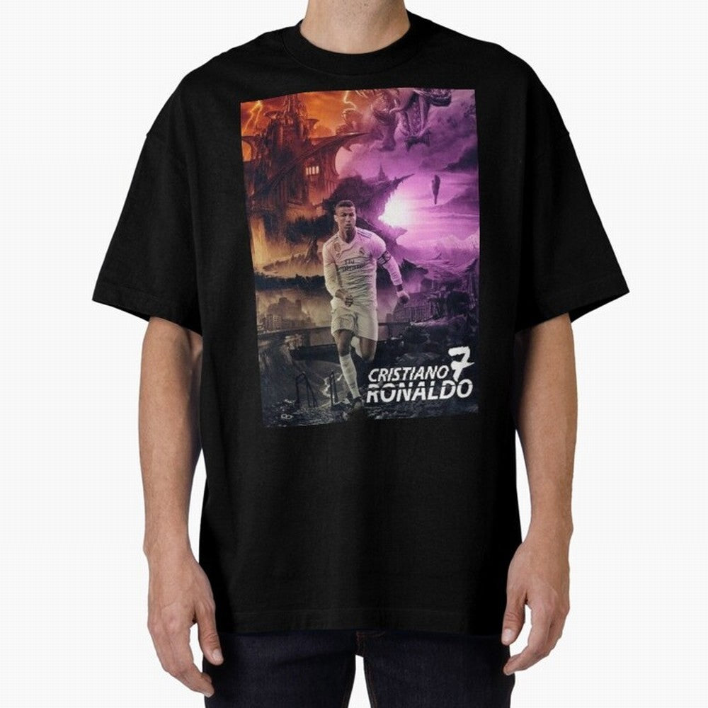 Cristiano Ronaldo | CR7 Design Oversized T-Shirt Show Your Tournament Heart for FIFA World Cup 2026 USA Canada Mexico Highlighting Messi, CR7 and Mbappe, Brazil Energy, Stadium Chants, National Pride, Trophy Dreams and Unforgettable Football