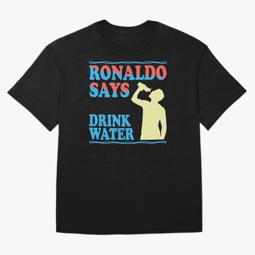 Drink Water Ronaldo Oversized T-Shirt Fuel Your Fan Pride for Match Day Hype around FIFA World Cup 2026 Group Stage, Neymar, England, Worldwide Fan Energy, Dramatic Goals, Stadium Lights and Championship Celebrations; Perfect for Supporters Who