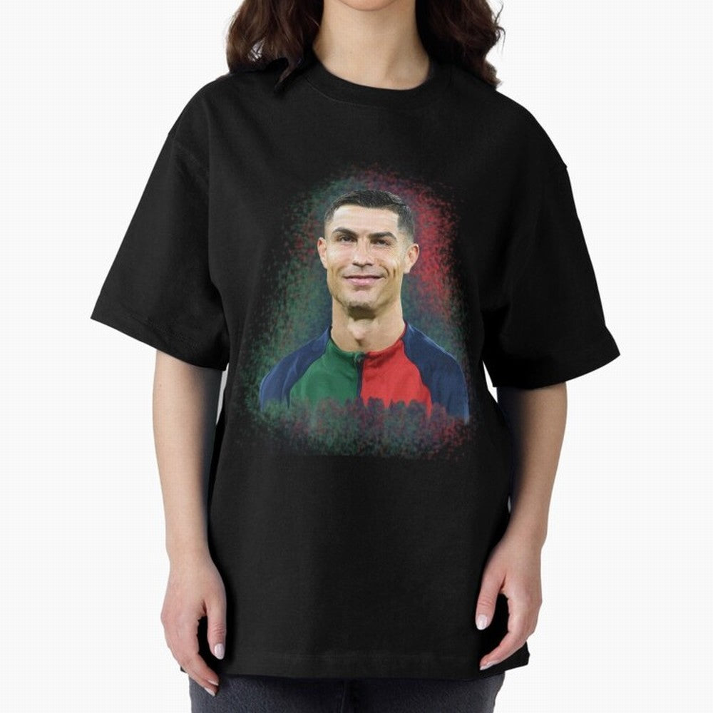 Cristiano Ronaldo digital art Oversized T-Shirt Show Your Love for FIFA World Cup 2026 Filled with CR7 and Messi, Netherlands Energy, Global Supporter Spirit, Legendary Goals, National Colors and Tournament Celebration; Built for Supporters Chasing