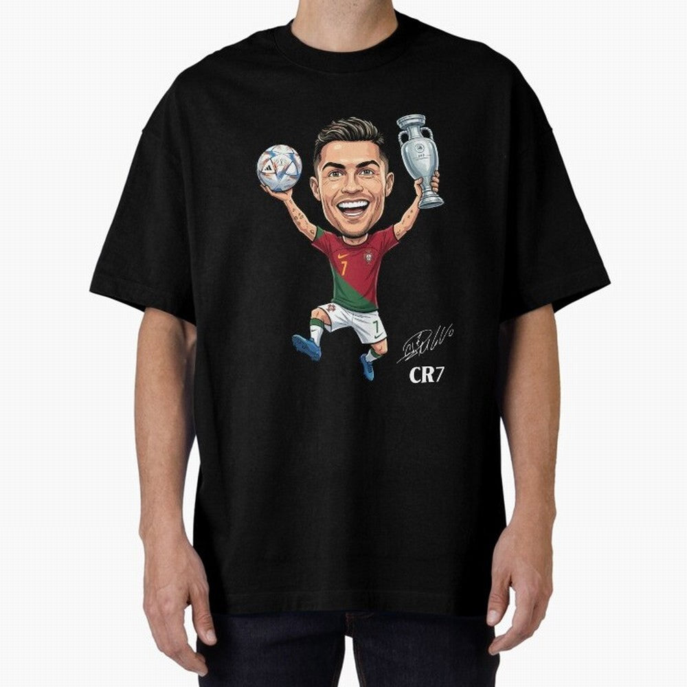 Cristiano Ronaldo Campion Oversized T-Shirt Celebrate the Next Chapter of FIFA World Cup 2026 USA Canada Mexico with Neymar, France and Portugal Energy, Champion Mindset, Group Stage Buzz, Knockout Tension and Passionate Fan Culture; Made for