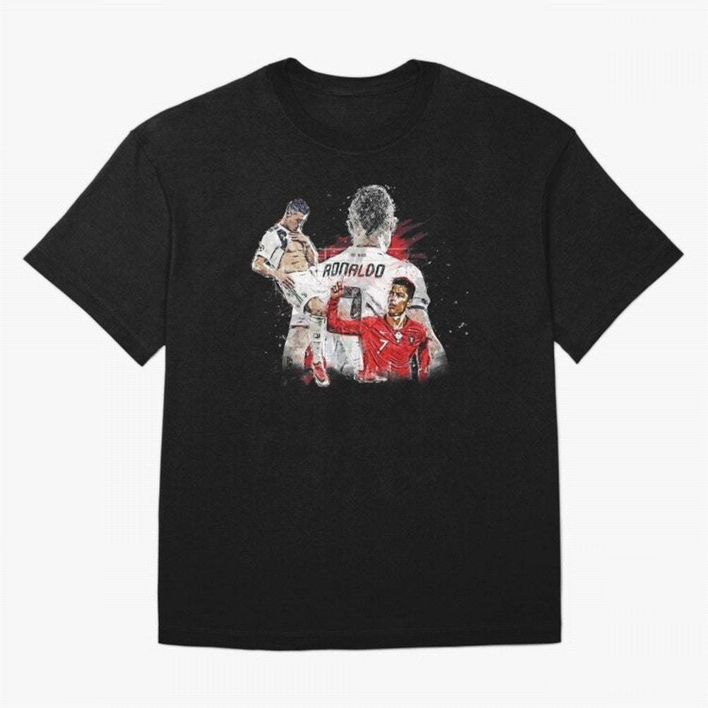 Cristiano Ronaldo Cristiano Ronaldo Oversized T-Shirt Show Your Love for Global Football Passion for FIFA World Cup 2026, Driven by CR7 and Messi, England, Football Festival Excitement, Trophy Ambitions, Country Rivalries and Star Player Buzz;