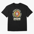 Portugal 2026 World Football Oversized T-Shirt Celebrate the Road through Match Day Hype around FIFA World Cup 2026, Haaland and Mbappe, Brazil, Vintage Soccer Flavor, Modern Football Stars, National Flags and Final Night Emotion; Perfect for Fans,